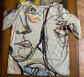 Camiseta abstracta multicolor talla única