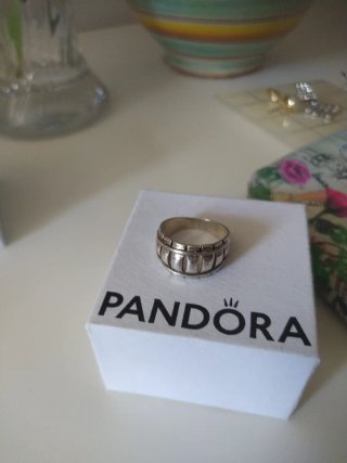 Plata Vintage anillo Diseño Rayas