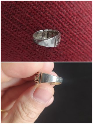 Plata Vintage anillo Diseño Rayas