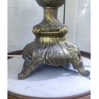 Lámpara Bronce Vintage más Mesa Velador de Mármol