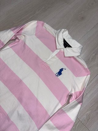 Polo Ralph Lauren Rugby Rayas Rosa y Blanco