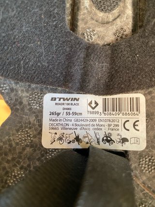 Casco Btwin Negro Bicicleta