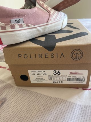 Zapatillas tipo Vans rosa/blanco T36 (grande)