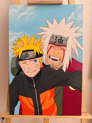 Cuadro Naruto y Jiraiya Anime