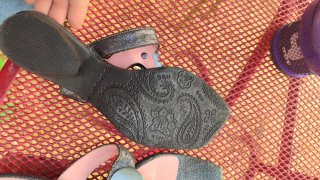 Sandalias de tela y piel talla 37