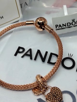 Pulsera Pandora 16cm Chapado Oro Rosa