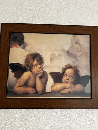 Cuadro de angelitos de madera