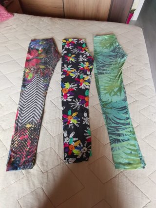 3 Leggings Desigual Talla M y S