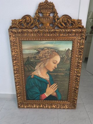 Cuadro Virgen en Madera Dorado