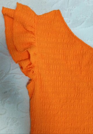 Top Shein Naranja Hombro Descubierto