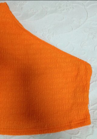 Top Shein Naranja Hombro Descubierto