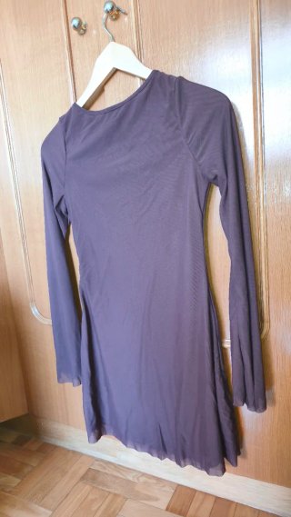 Vestido marrón manga larga
