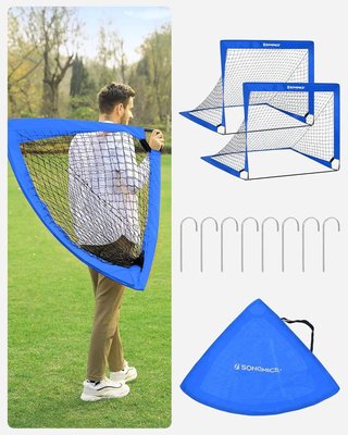 Juego de 2 Porterías de Fútbol Plegables