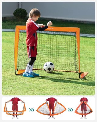 Juego de 2 Porterías de Fútbol Plegables