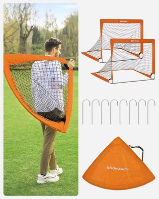 Juego de 2 Porterías de Fútbol Plegables