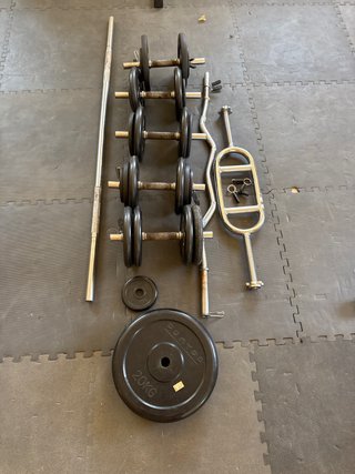 Lote Mancuernas y Barras Gimnasio