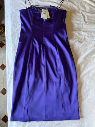 Vestido fiesta morado talla 42 con etiqueta