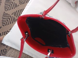 Borsa Gucci monogram grigia e rossa