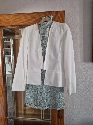 Vestido guipur verde agua/plata Talla M