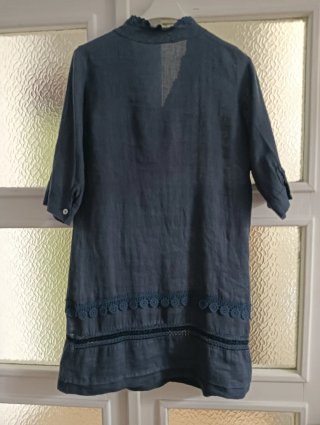 Vestito/Camicione Lino blu  Tg. M