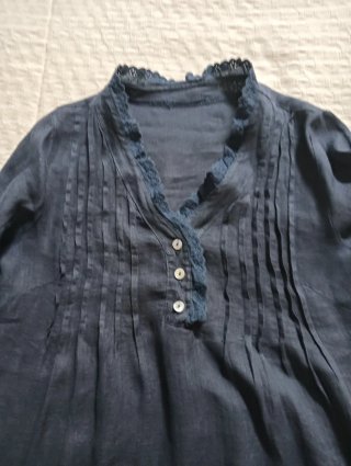 Vestito/Camicione Lino blu  Tg. M