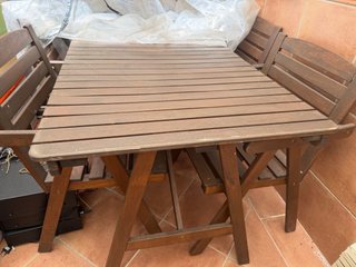Mesa y Sillas de Jardín Madera