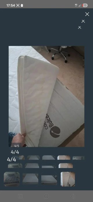 Cama Forja blanca, Colchón 135x190