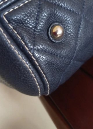 Bolso piel beige y azul marino nuevo impecable.