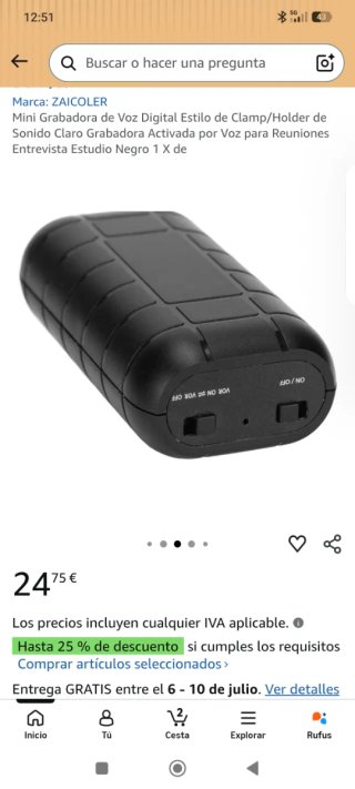 Mini grabador de voz digital