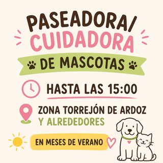 Paseadora/ Cuidadora de mascotas