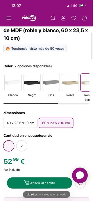 Mueble de entrada blanco y madera nuevo