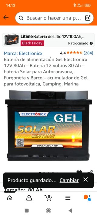 Batería Gel 80Ah Electronicx Solar