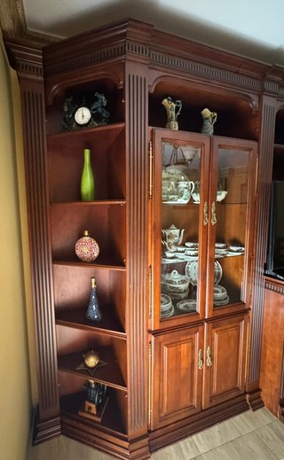 Armario modular madera y cristal