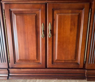 Armario modular madera y cristal