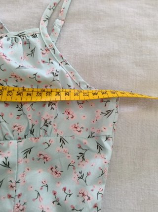 Vestido floral azul y rosa talla M