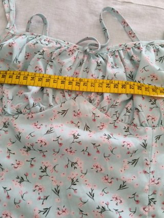 Vestido floral azul y rosa talla M