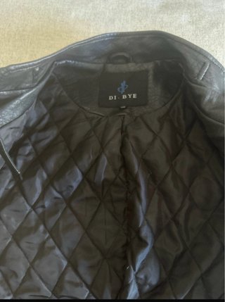 Cazadora Biker Mujer Negro Cuero Sintético