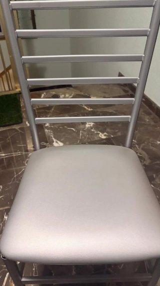 Sillas metálicas cocina plateadas (2 unidades)