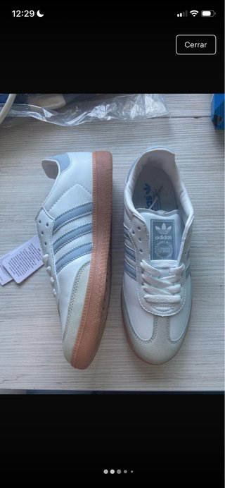 Zapatillas Adidas Samba Beige y Blancas