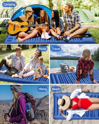 Esterilla Camping Autohinchable Azul