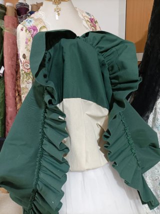 Falda Fallera Verde Algodón NUEVA