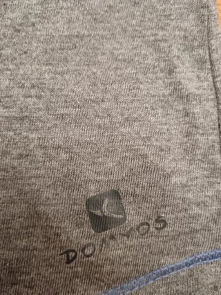 T-shirt Domyos cotone scollo V grigia