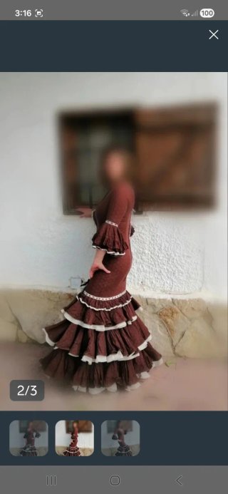 Vestido de flamenca marrón con volantes