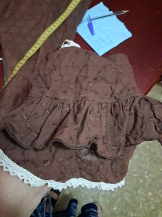 Vestido flamenca bordado en marrón