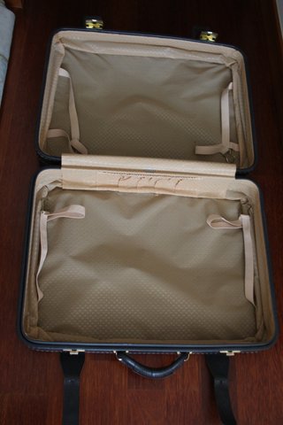 Maleta Vintage Tauro Piel Gris Azulada Grande