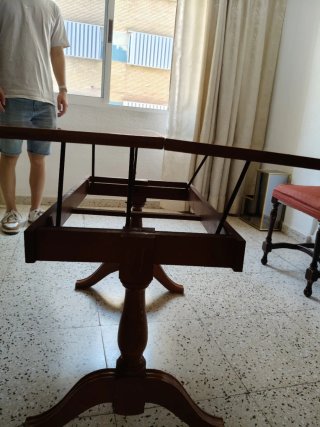 Mesa plegable madera y tela