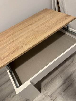Mesa de centro madera y blanca
