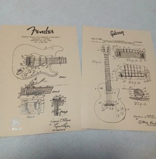 2 Láminas Patente Guitarras eléctricas