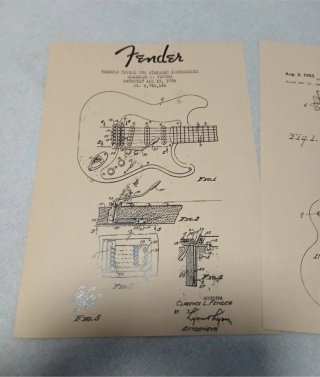 2 Láminas Patente Guitarras eléctricas