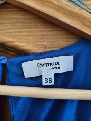 Vestido azul plisado talla S